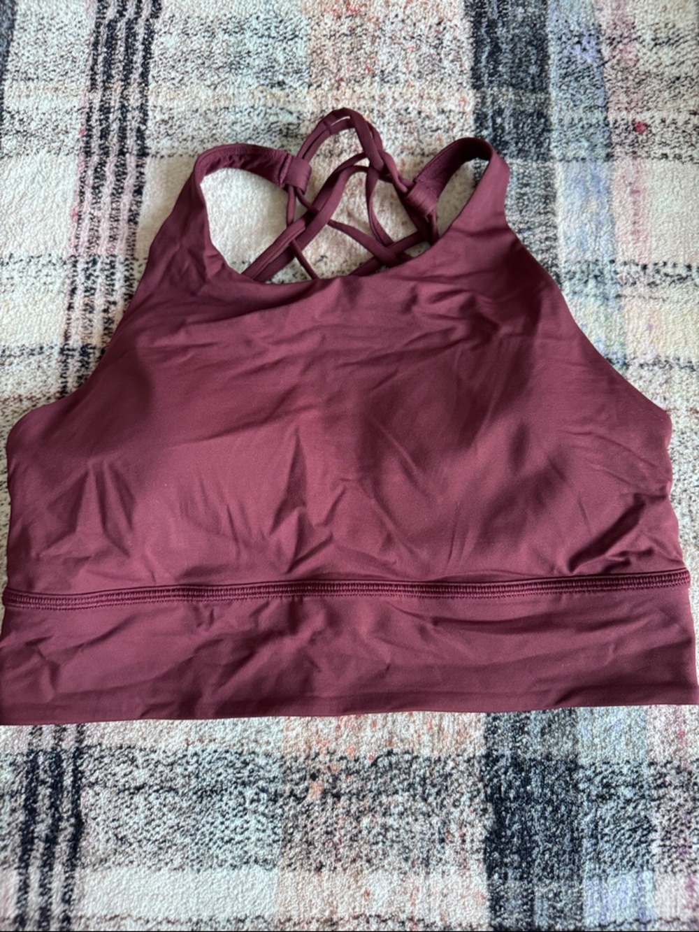 Lululemon free to be wild high neck sports bra- burgundy